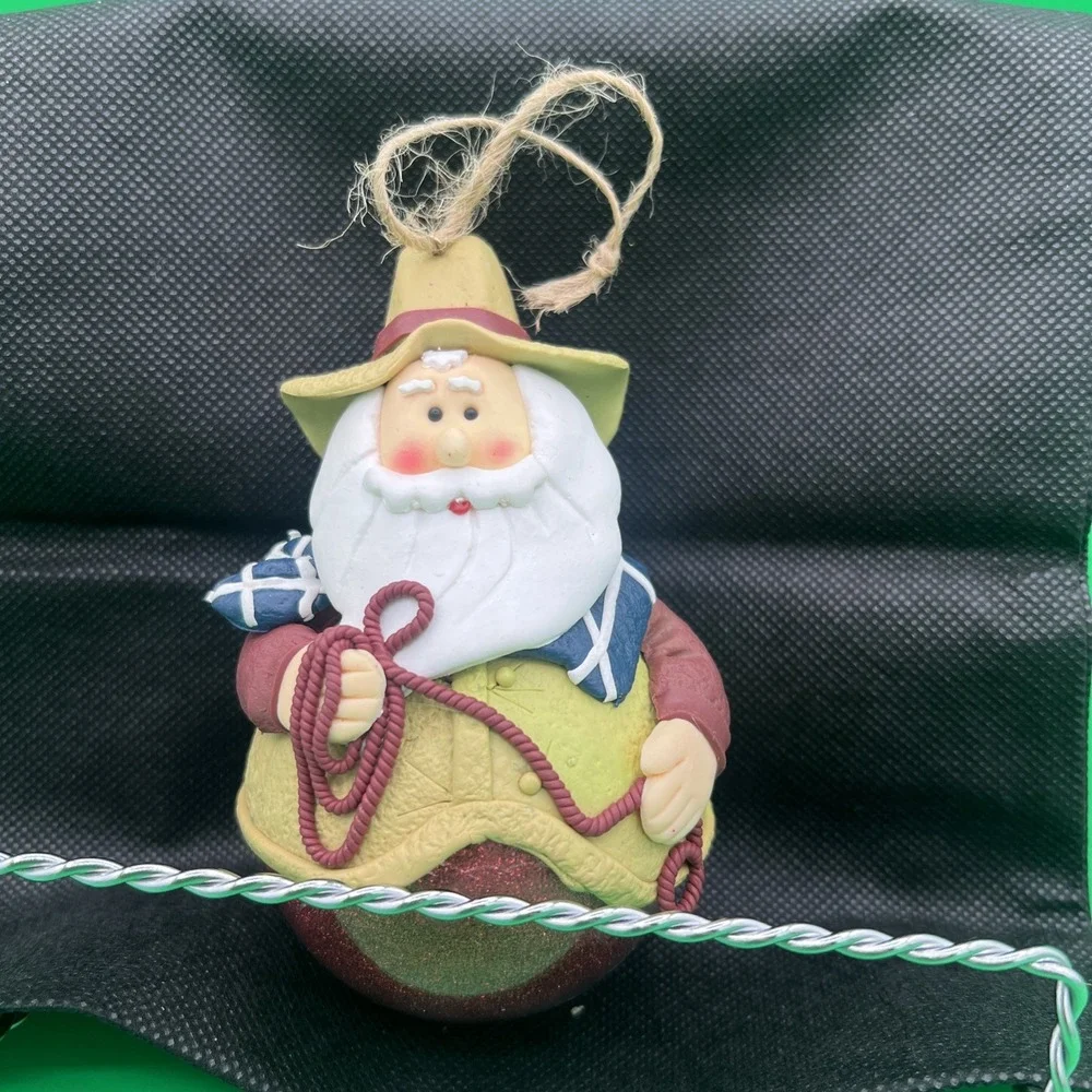 Cowboy‎ Santa Claus Round up Christmas Ornaments 5